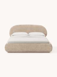 Upholstered Teddy Bouclé Bed Alba with Storage - thumbnail 3