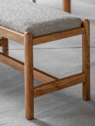 Upholstered Bouclé Bench Cannes - thumbnail 4