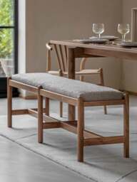 Upholstered Bouclé Bench Cannes - thumbnail 3
