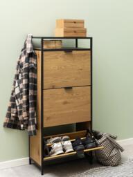 Wooden Shoe Cabinet Seaford with Folding Compartments - thumbnail 2