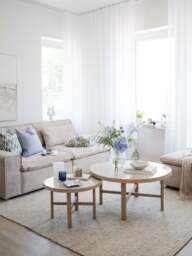 Round Oak Wood Coffee Table Marsden, Ø 90 cm - thumbnail 6