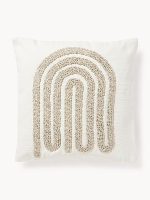 Embroidered Cotton Cushion Cover Vahid with a High-Low Texture - image 1