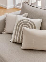 Embroidered Cotton Cushion Cover Vahid with a High-Low Texture - thumbnail 9