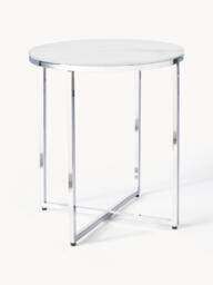 Round Side Table Antigua with Marble Effect Glass Top