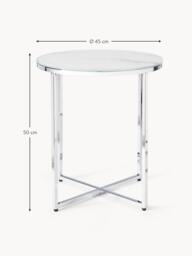 Round Side Table Antigua with Marble Effect Glass Top - thumbnail 8