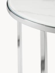 Round Side Table Antigua with Marble Effect Glass Top - thumbnail 6