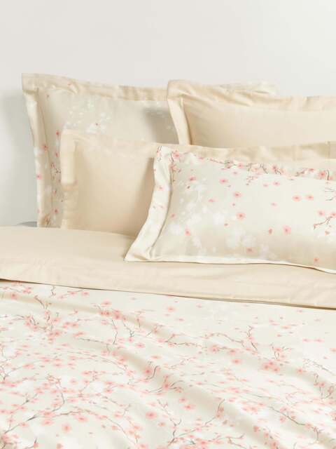 Cotton Sateen Duvet Cover Sakura with Floral Print - image 1
