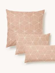 Reversible Cotton Pillowcase Ilda, with Geometric Print - thumbnail 1