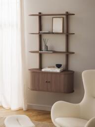 Wall-Mounted Shelf Calary with Fluted Front - thumbnail 2