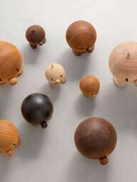 Oak Wood Decorative Object Bumble, H 8 cm - thumbnail 4