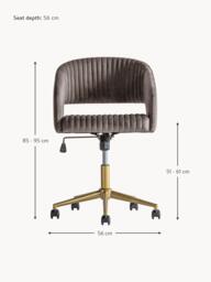 Velvet Desk Chair Murray, Adjustable Height - thumbnail 4