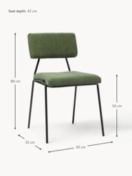 Corduroy Upholstered Chairs Mats, Set of 2 - thumbnail 7