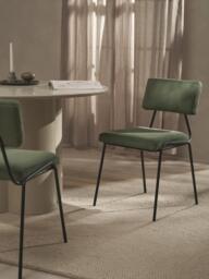 Upholstered Corduroy Chairs Mats, Set of 2 - thumbnail 2