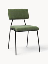 Upholstered Corduroy Chairs Mats, Set of 2