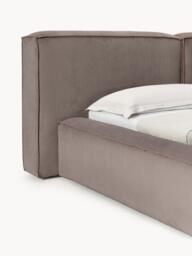 Upholstered Corduroy Bed Lennon with Storage Space - thumbnail 6