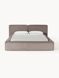 Upholstered Corduroy Bed Lennon with Storage Space - thumbnail 3