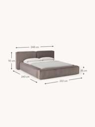 Upholstered Corduroy Bed Lennon with Storage Space - thumbnail 8