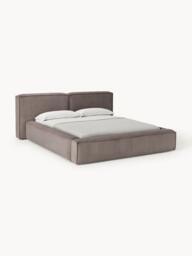 Upholstered Corduroy Bed Lennon with Storage Space