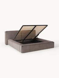 Upholstered Corduroy Bed Lennon with Storage Space - thumbnail 2