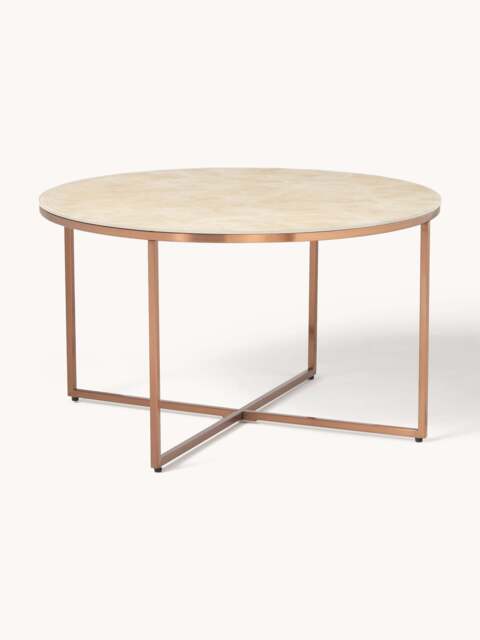 Round Coffee Table Antigua with Marble Effect Glass Top