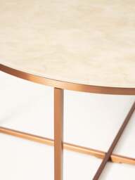 Round Coffee Table Antigua with Marble Effect Glass Top - thumbnail 5