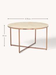 Round Coffee Table Antigua with Marble Effect Glass Top - thumbnail 7