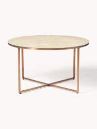 Round Coffee Table Antigua with Marble Effect Glass Top - thumbnail 3