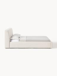 Upholstered Bouclé Bed Cloud with Storage Space - thumbnail 2