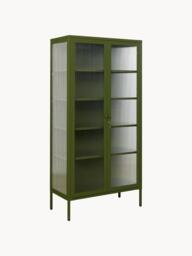 Metal Display Cabinet The Collector with Ribbed Glass