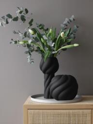 Hand-Painted Ceramic Vase Twist Ball, H 20 cm - thumbnail 2