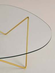 Handmade Oval Coffee Table Pedrera with Glass Top - thumbnail 2