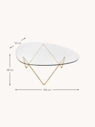 Handmade Oval Coffee Table Pedrera with Glass Top - thumbnail 4