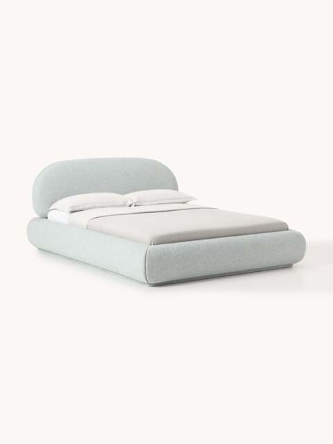 Upholstered Bouclé Bed Alba with Storage