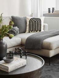 Embroidered Cotton Cushion Cover Vahid with a High-Low Texture - thumbnail 2