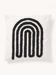 Embroidered Cotton Cushion Cover Vahid with a High-Low Texture