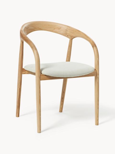 Ash Wood Dining Chair Camille with Seat Cushion - image 1