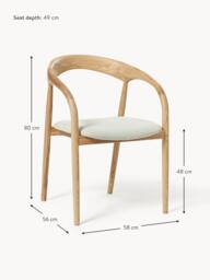 Ash Wood Dining Chair Camille with Seat Cushion - thumbnail 7