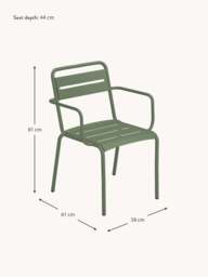 Stackable Garden Chairs Star with Armrests, Set of 2 - thumbnail 4