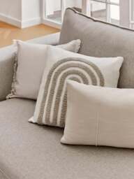 Hand-Woven Cushion Cover Terre with Decorative Seam - thumbnail 9