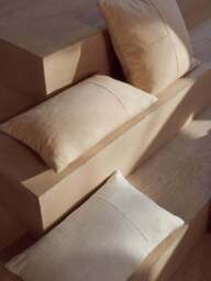 Hand-Woven Cushion Cover Terre with Decorative Seam - thumbnail 2