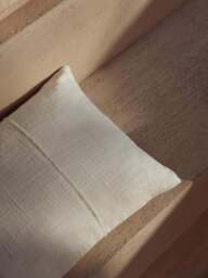 Hand-Woven Cushion Cover Terre with Decorative Seam - thumbnail 8