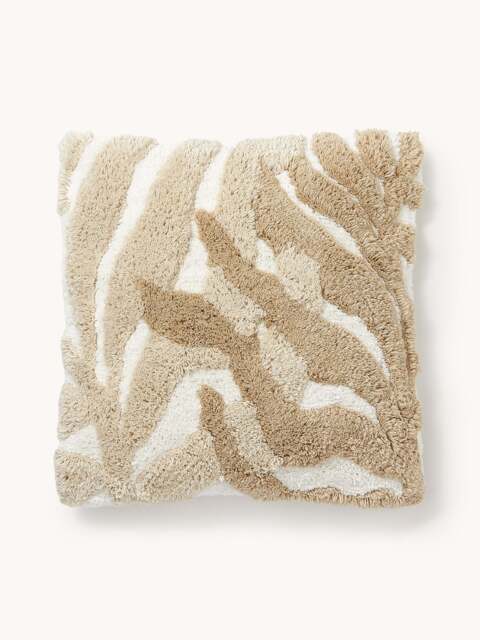 Cotton Cushion Cover Sela with Tufted Plant Motif - image 1