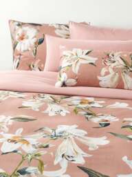 Cotton Satin Duvet Cover Flori with Floral Print