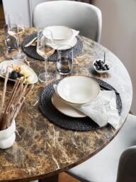 Round Dining Table Amble with Marble Look Table Top, Ø 110 cm - thumbnail 2