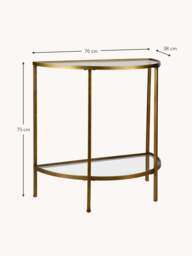 Semi-circular Glass Console Table Goddess with Antique Finish - thumbnail 4