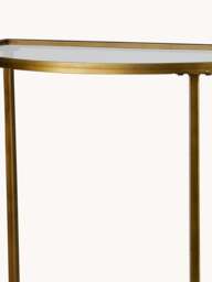 Semi-circular Glass Console Table Goddess with Antique Finish - thumbnail 3