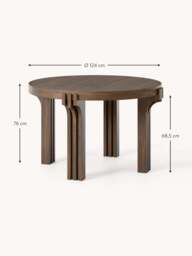 Round Oak Wood Dining Table Nolan, in various sizes - thumbnail 8