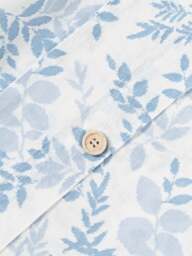 Leaf Print Pillowcase Pola in Linen-Cotton Blend with Flange - thumbnail 4