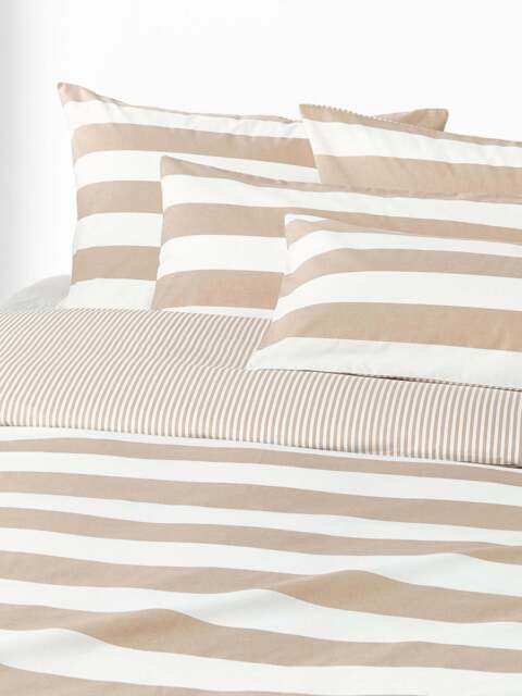 Striped Reversible Cotton Duvet Cover Lorena - image 1