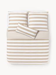 Striped Reversible Cotton Duvet Cover Lorena - thumbnail 2